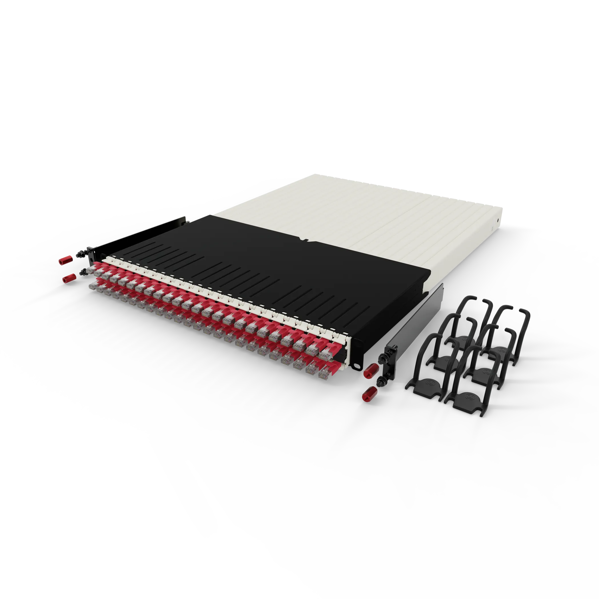 patchbox.one / 30RU / Cat.6a cable management system with 24 retractable cables